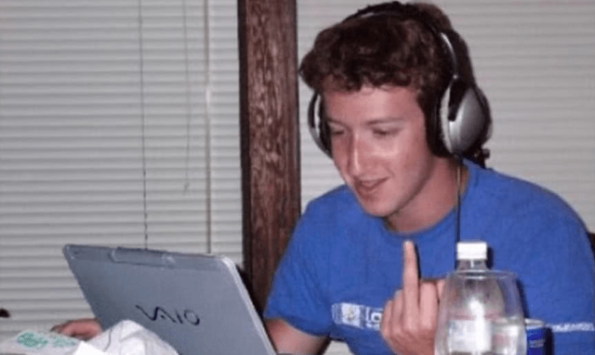 mark zuckerberg facebook flipping the bird