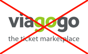 Viagogo logo with red cross on top