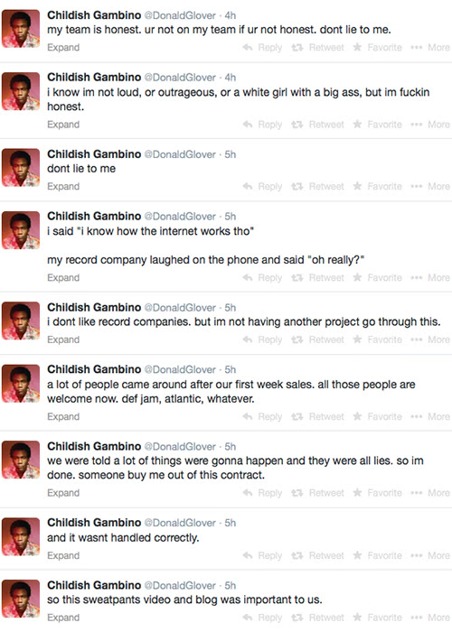 Image of Tweets from Donald Glover/Childish Gambino in 2014