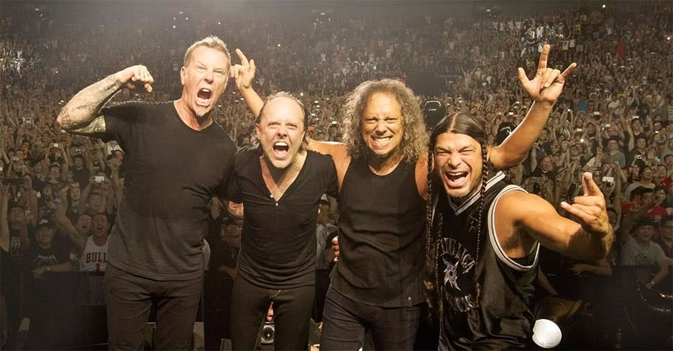 Metallica at the conclusion of a live performance