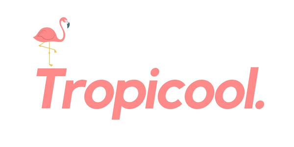 Tropicool_logo pink on white with flamingo