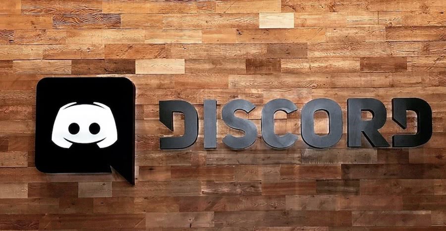 discord office logo on wood