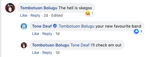 Skegss facebook comment