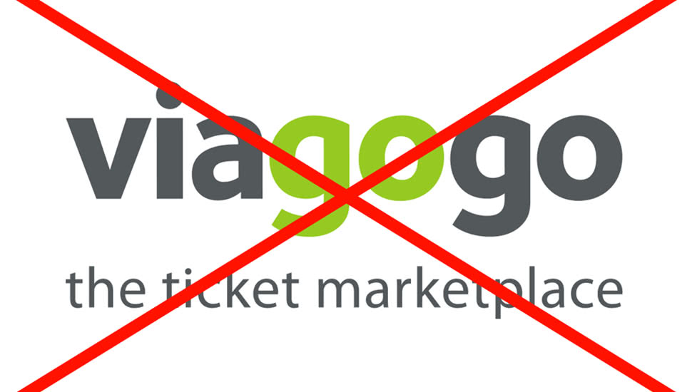 Viagogo logo with red cross on top