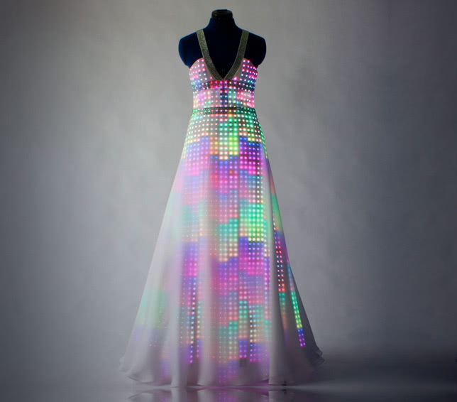 CuteCircuit‘s haute couture LED gown