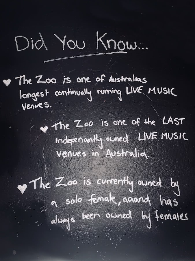 the zoo venue wall