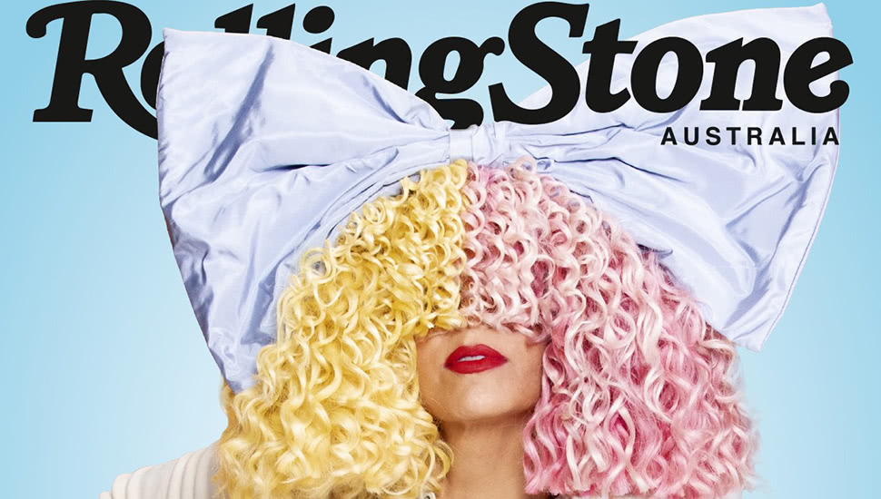 Image of Sia on the front cover of Rolling Stone Australia
